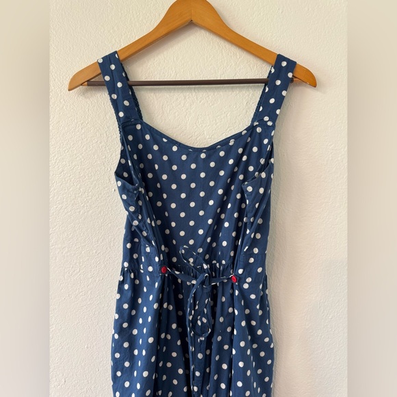 April Cornell Navy Polka Dot Midi Dress, Size Small - Picture 5 of 8